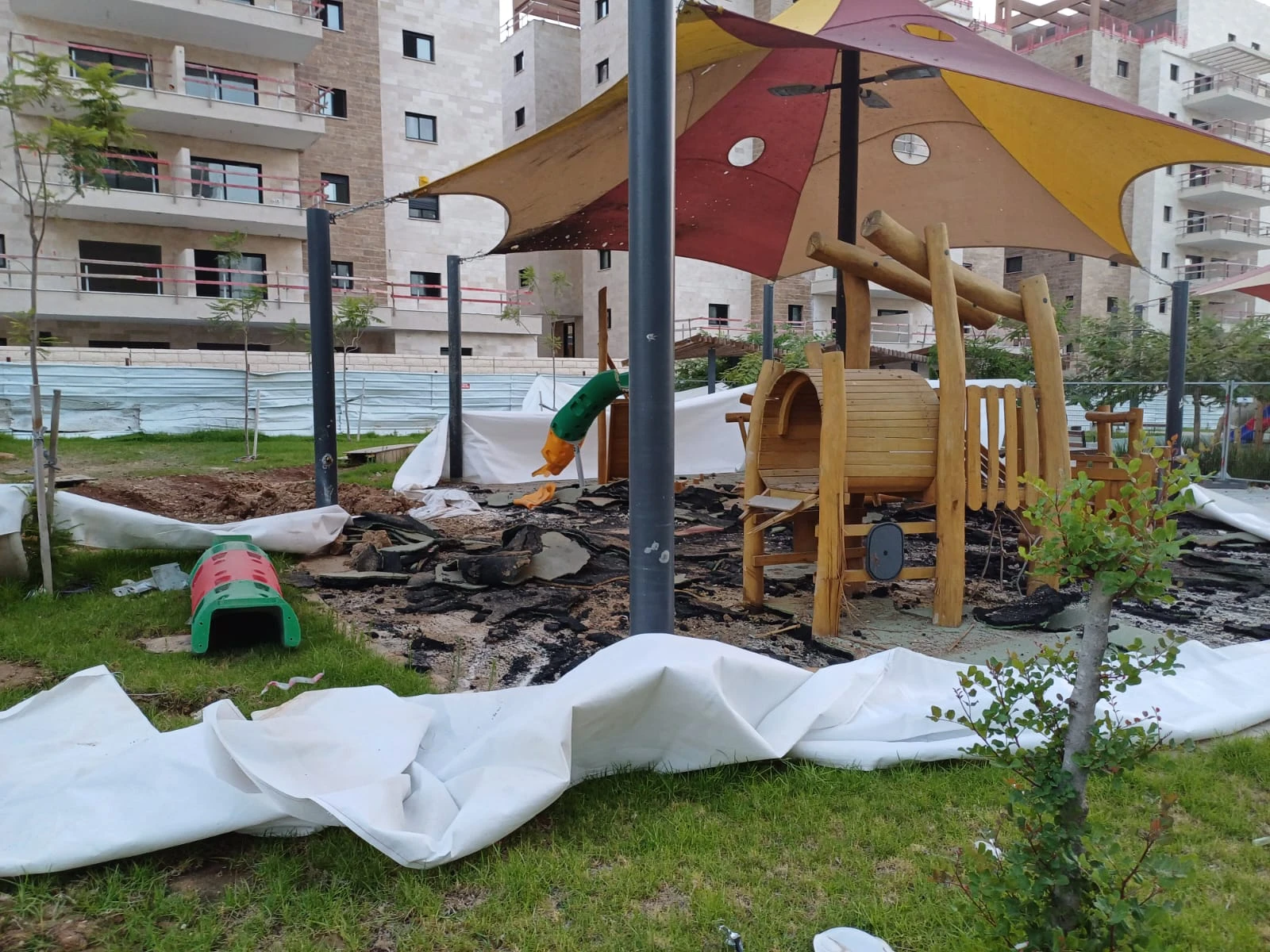 הפארק שנפגע מרקטה בשכונת סיגליות