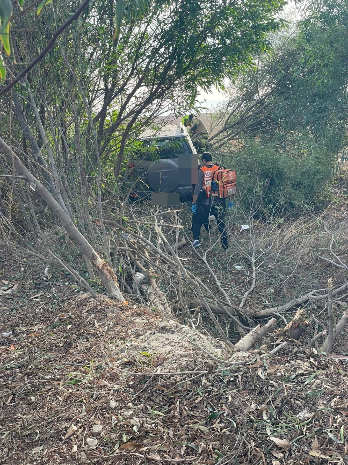 זירת התאונה בכביש 293