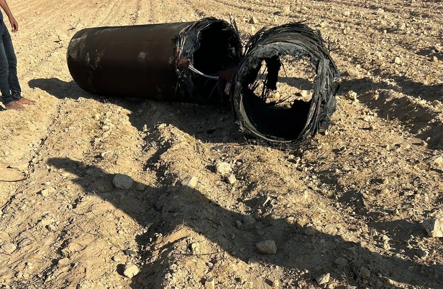 שברי יירוט באזור ערערה בנגב