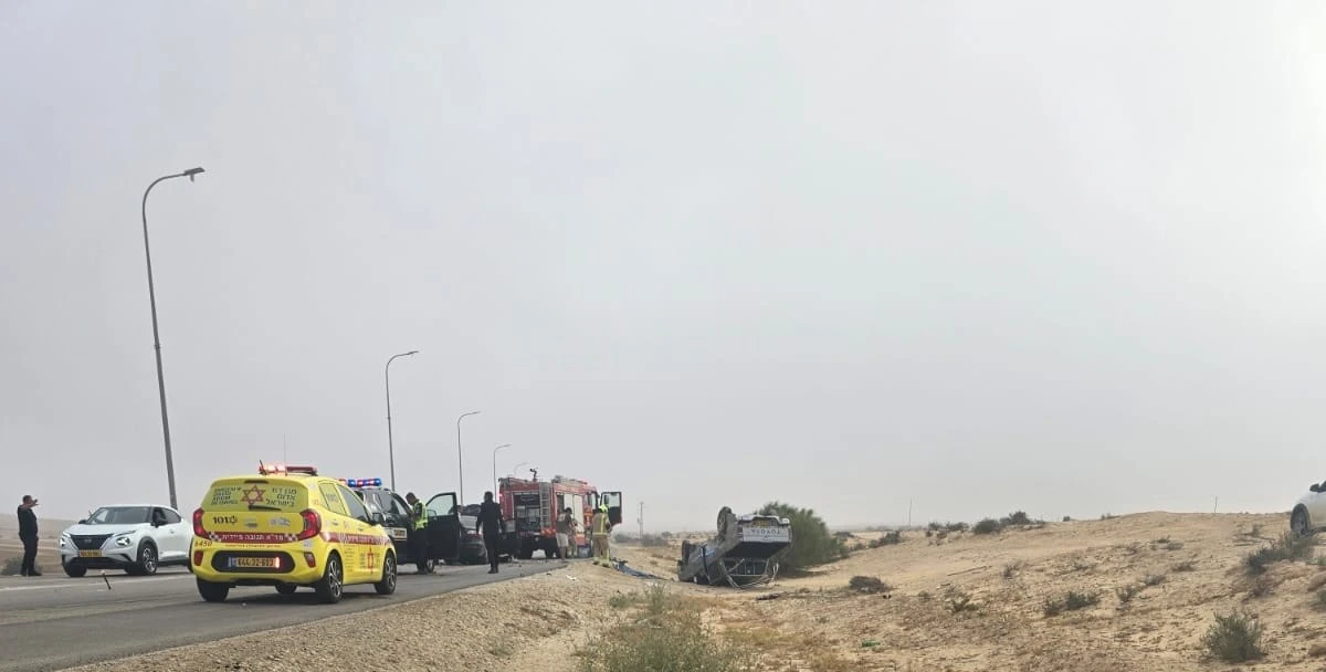 זירת התאונה בכביש 204