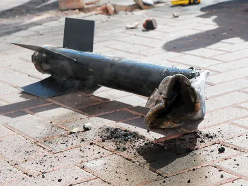 רקטת קסאם לאחר נפילה בשדרות