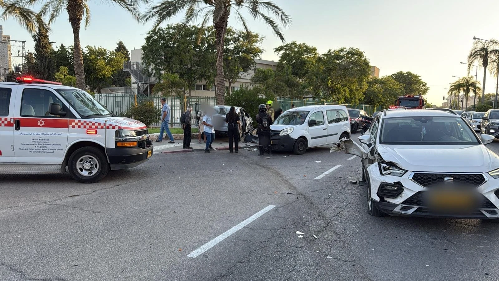 זירת התאונה בדרך המשחררים בבאר שבע