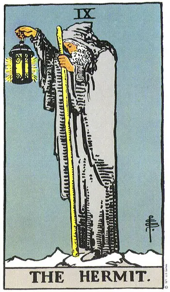 הקלף התשיעי בטארוט, הנזיר, מייצג את הסבלנות