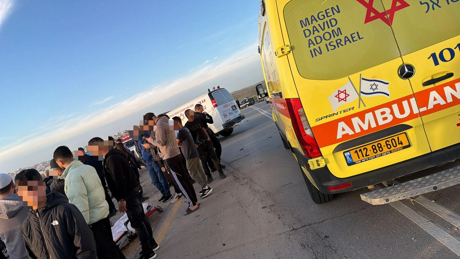 זירת התאונה ליד מחלף יתיר