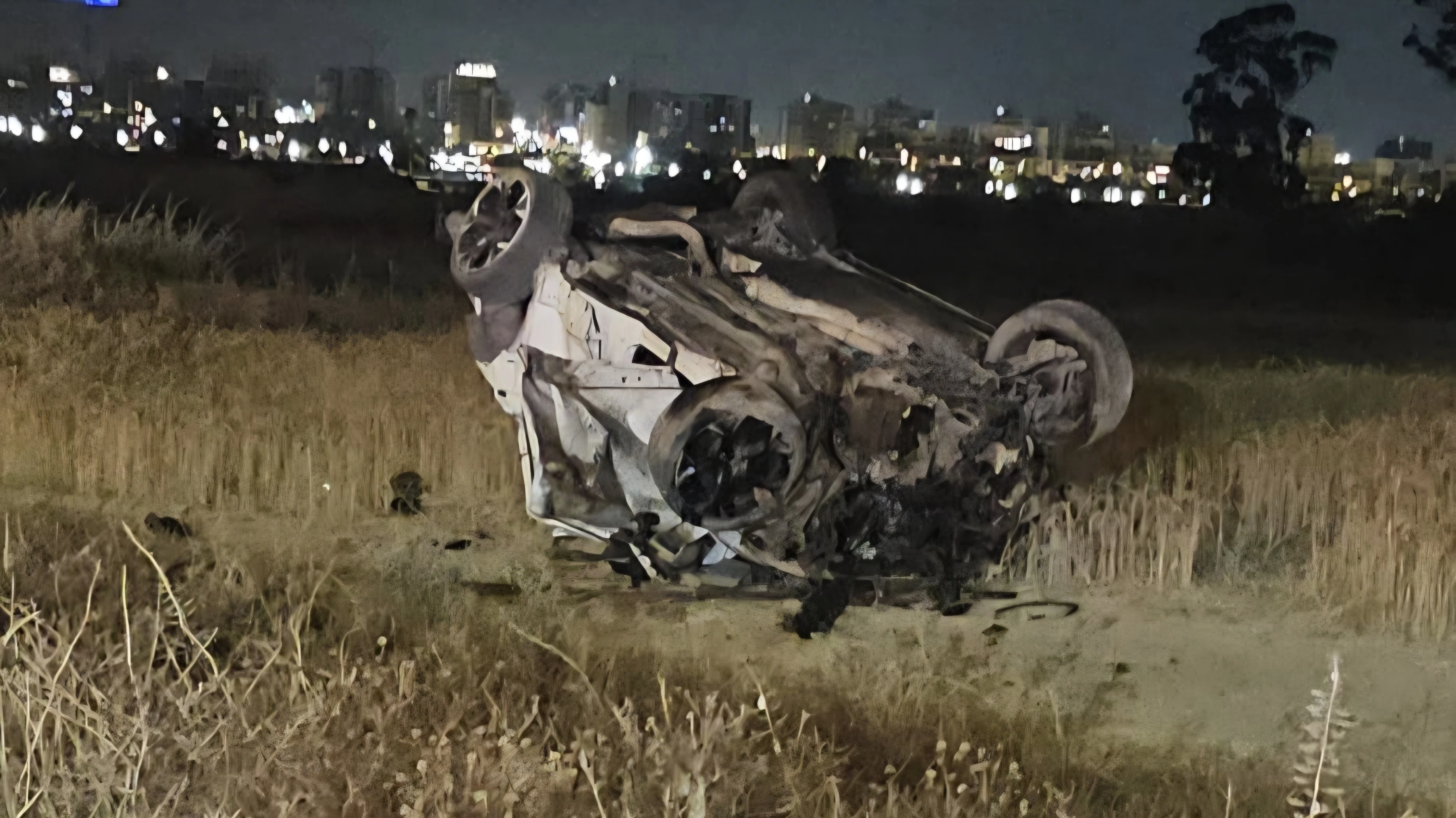 זירת התאונה בכביש 40 ליד באר שבע