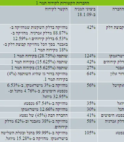 קידוח תמר: 15.5 מיליארד דולר יתחלקו בין 11 שותפים