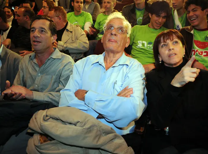 אורון וגלאון במטה המפלגה בערב הבחירות