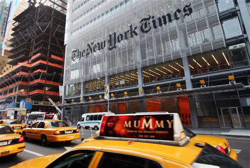 החוב בגין בניין הניו יורק טיימס מגיע ל-710 מיליון דולר