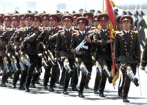 מפגינים שרירים. צבא צפון קוריאה