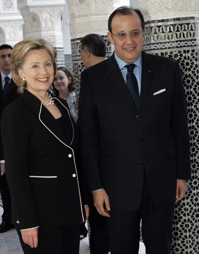 הילרי קלניטון ושר החוץ המרוקאי טייב פאסי פירחי