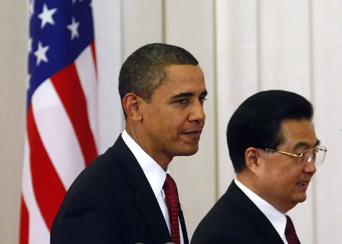 הנשיאים הו ואובמה, בביקורו הקודם של נשיא סין בבית הלבן, ב-2009