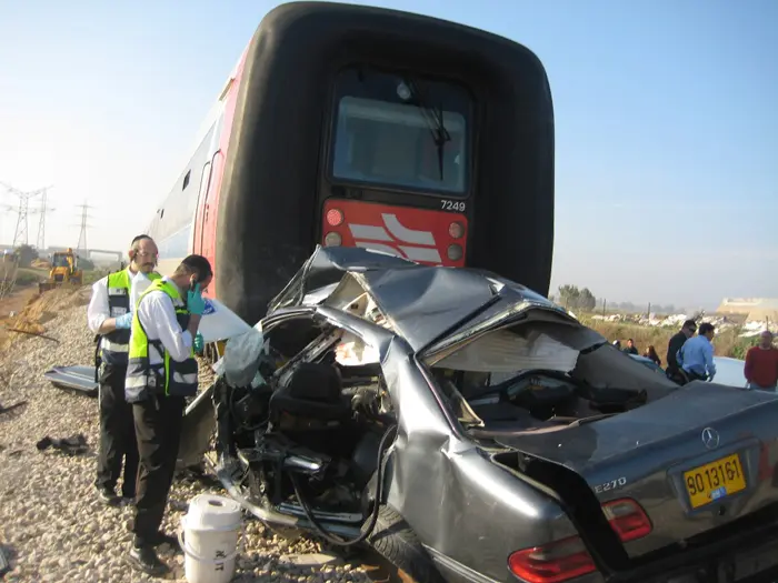תאונה קטלנית הבוקר בין רכב פרטי לרכבת סמוך לקרית גת במקום הרוג