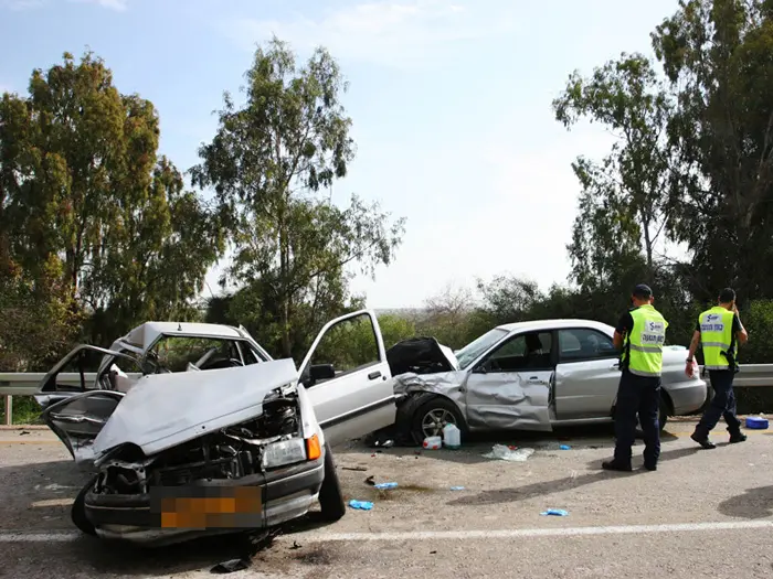 זירת התאונה סמוך לקיבוץ בארי