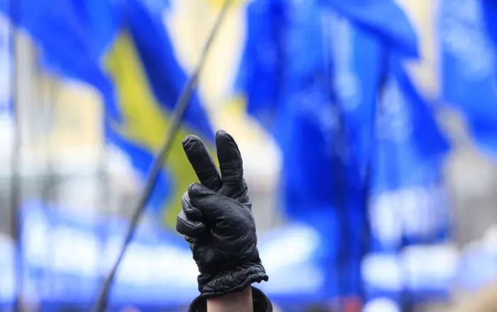 תומך של ויקטור ינוקוביץ' שנבחר לנשיא אוקראינה