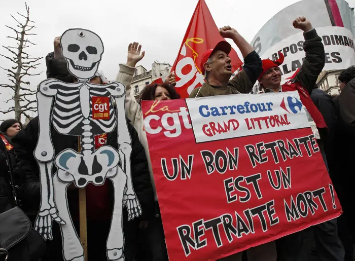 הפגנה נגד רפורמה בפנסיה בצרפת
