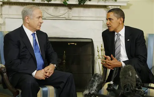 "הבטוחות כוללות עליית מדרגה משמעותית בהיסטוריית היחסים בין ארצות הברית לישראל". אובמה ונתניהו בפגישה קודמת