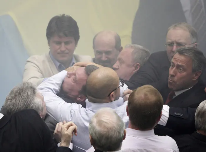 מכות בפרלמנט באוקראינה