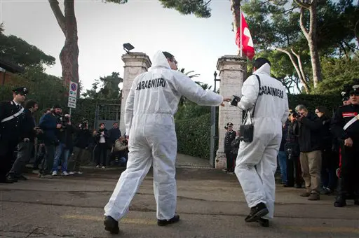 חבלני משטרה שהוזעקו לשגרירות שוויץ ברומא, היום