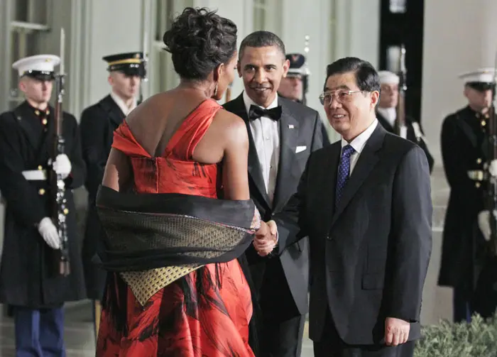 ברק ומישל אובמה מארחים את נשיא סין הו ז'ינטאו לארוחת ערב בבית הלבן