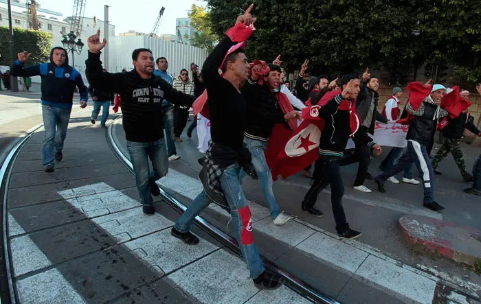 תהלוכת המחאה בטוניס