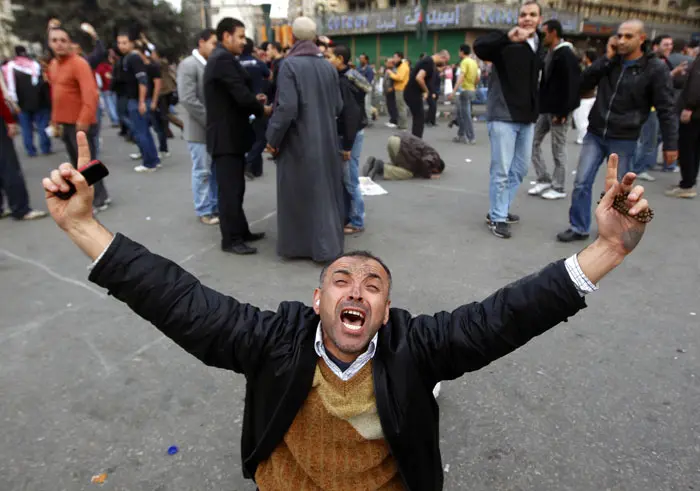 המפגינים בכיכר תחריר, היום