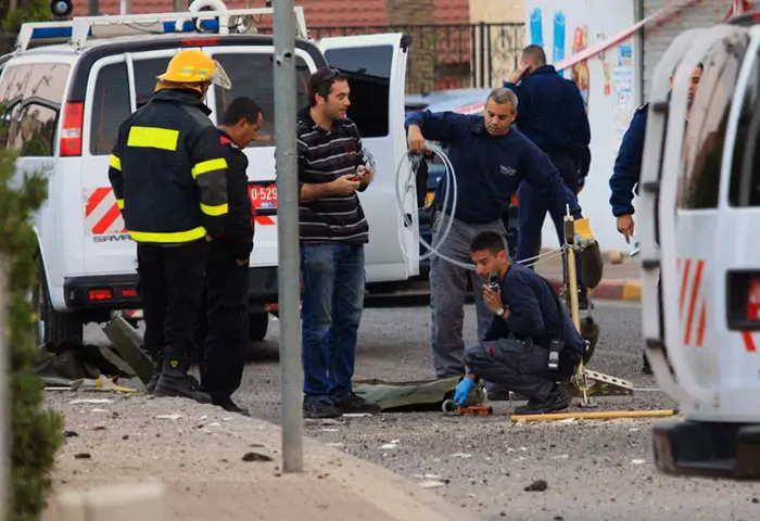 זירת נפילת הגראד בבאר שבע הבוקר