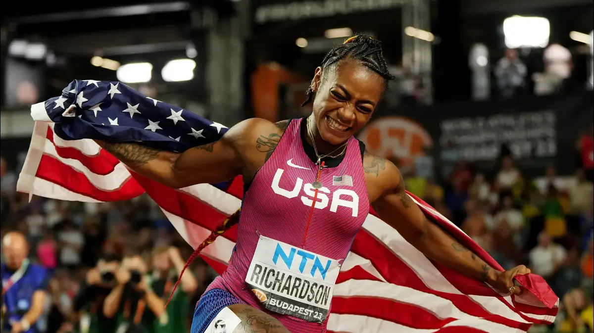 World's fastest: Shakari Richardson stunned in the 100 women's final at