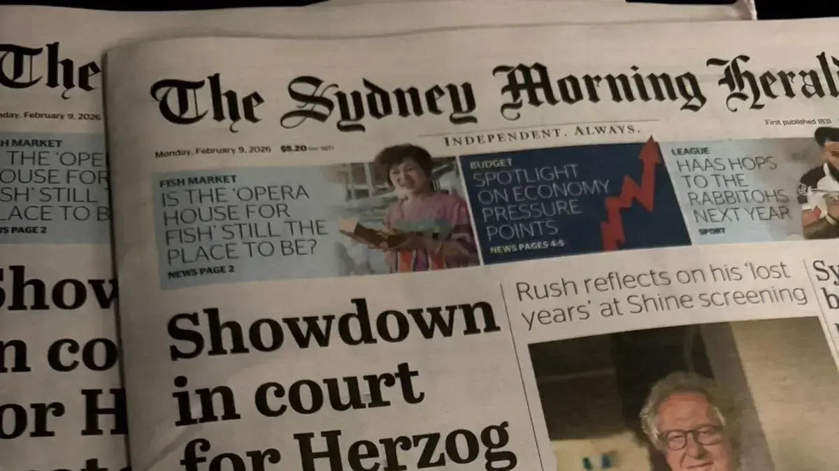 בעמודי השער בעיתונים בסידני: היערכות חסרת תקדים באוסטרליה עם תחילת ביקור נשיא המדינה