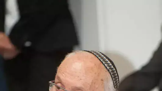 שר המשפטים יעקב נאמן בטקס הפרידה של השופטת איילה פרוקצ'יה, אפריל 2011