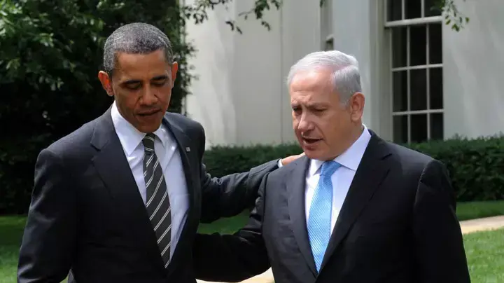 בנימין נתניהו וברק אובמה בפגישה בבית הלבן מאי 2011 בנימין נתניהו וברק אובמה בפגישה בבית הלבן מאי 2011