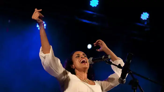 אחינועם ניני בעצרת מחאה על יוקר המחייה בבאר שבע, אוגוסט 2011