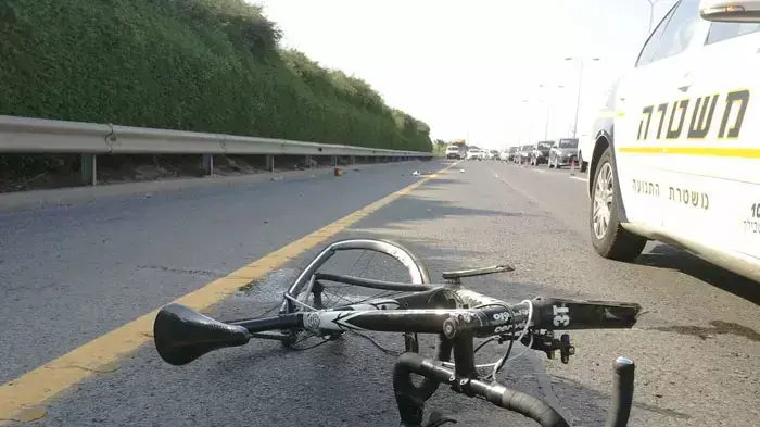 תאונת דרכים בצומת מורשה, רוכב אופניים פצוע אנוש, אוגוסט 2011