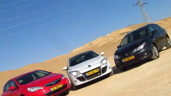 תחרות חיסכון בדלק עם רנו מגאן קופה סיאט איביזה TSI Flow אופל אסטרה טורבו
