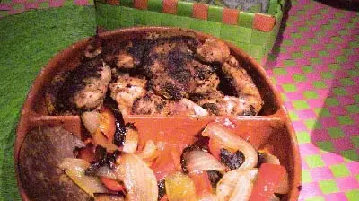 פרגיות בקייגון ופלפלים צרובים (למדור אירוח באוכל)
