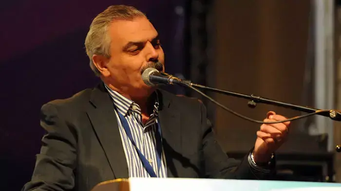 יוסי בר מוחא, יו"ר אגודת העיתונאים בתל אביב בכנס אילת לעיתונות 2011, נובמבר 2011