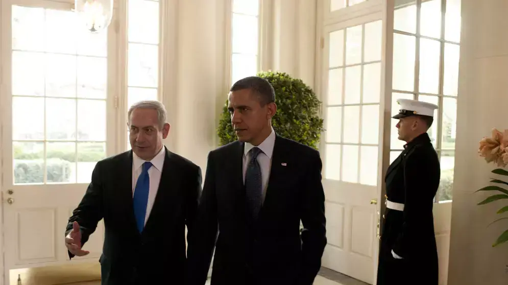 ראש הממשלה בנימין נתניהו וברק אובמה נשיא ארצות הברית בבית הלבן , פברואר 2012