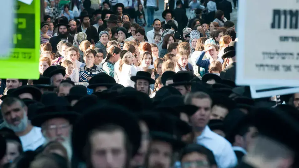 הפגנת החרדים בכיכר השבת בירושלים נגד גיוס חרדים, יולי 12