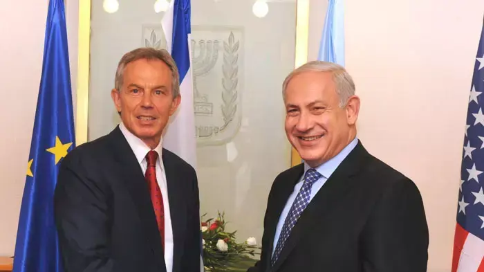 בנימין נתניהו בפגישה עם טוני בלייר יוני 2010