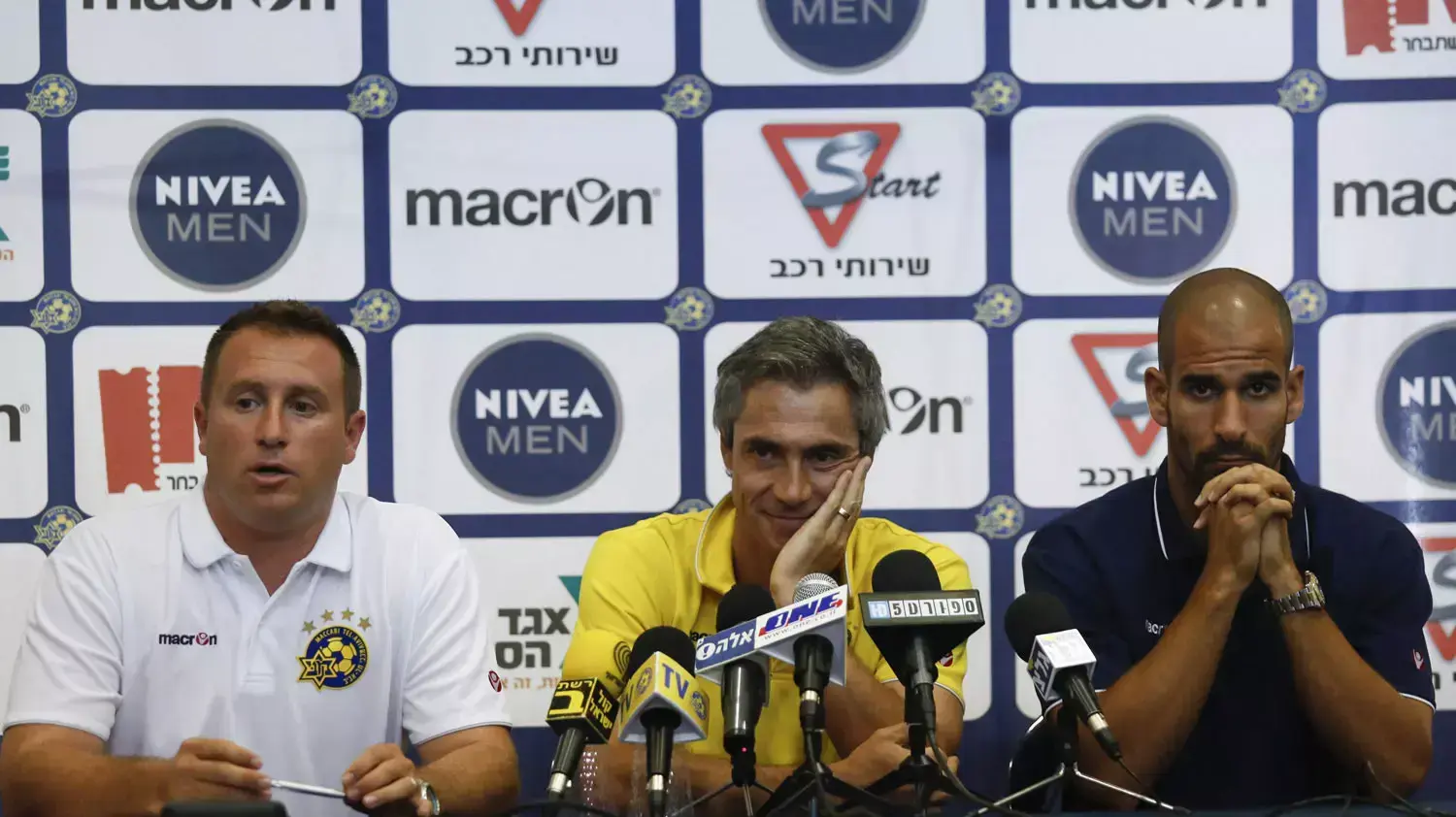 פאולו סוזה מאמן מכבי תל אביב עם גל אלברמן פאולו סוזה מאמן מכבי תל אביב עם גל אלברמן