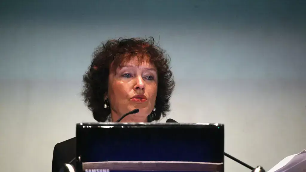 הנגידה קרנית פלוג  בוועידת רוה"מ, אוקטובר 2013