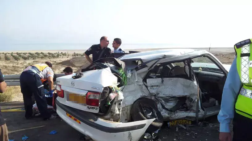 תאונת דרכים בצומת לידו לכיוון ים המלח. דצמבר 2013