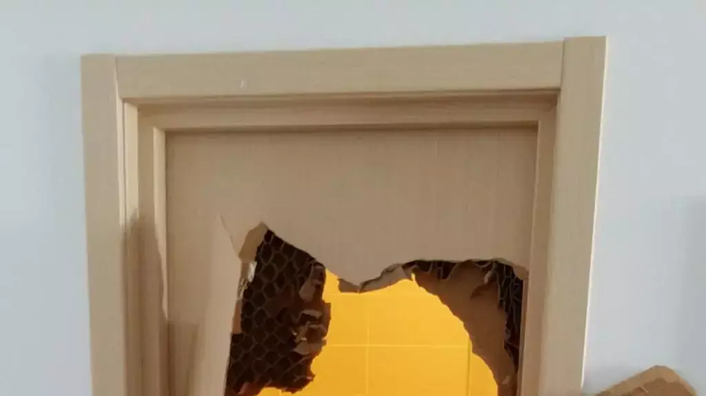 דלת חדר אמבטיה שבורה בכפר האולימפי, סוצ'י
