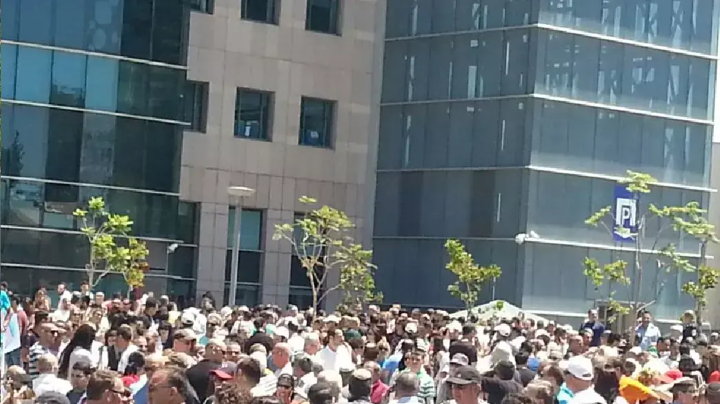 הפגנת עובדי הדואר מול קריית הממשלה בתל אביב, מאי 2014
