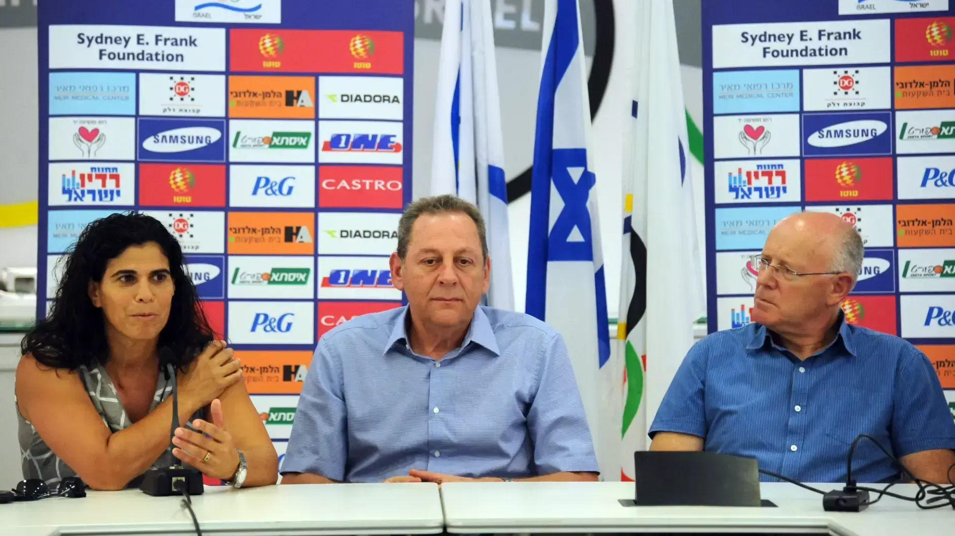 גילי לוסטיג מנכ"ל הוועד האולימפי, יגאל כרמי יושב ראש הוועד האולימפי, יעל ארד