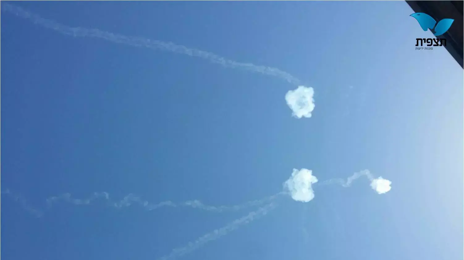 מעל קיבוץ בשער הנגב בוצע 3 יירוטים של רקטות שנורו לעבר שדרות ולעבר הקיבוץ