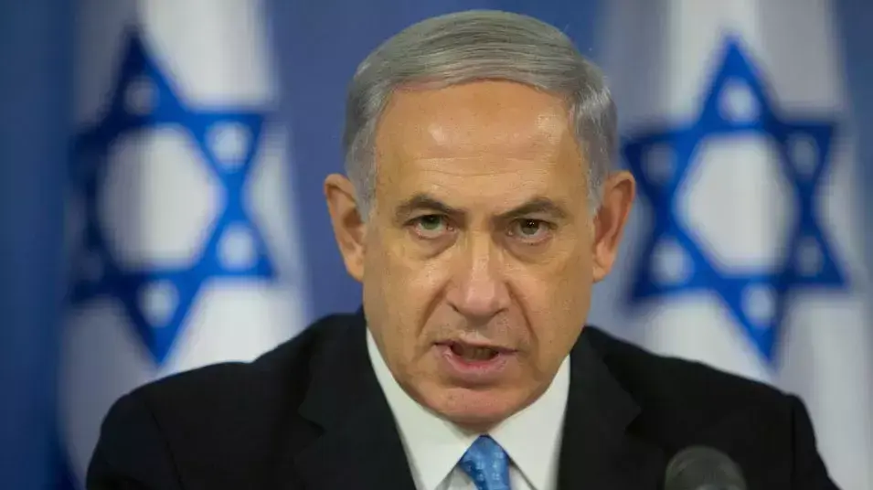 ראש הממשלה בנימין נתניהו במסיבת עיתונאים בקריה בתל אביב. 2 באוגוסט 2014