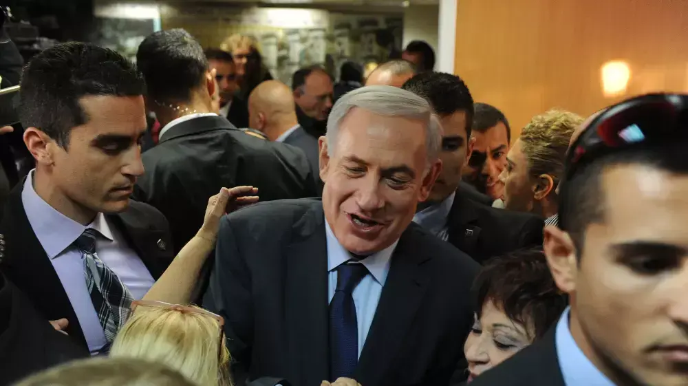 יו"ר תנועת הליכוד רה"מ בנימין נתניהו במפגש פתוח לתקשורת, דצמבר 2014