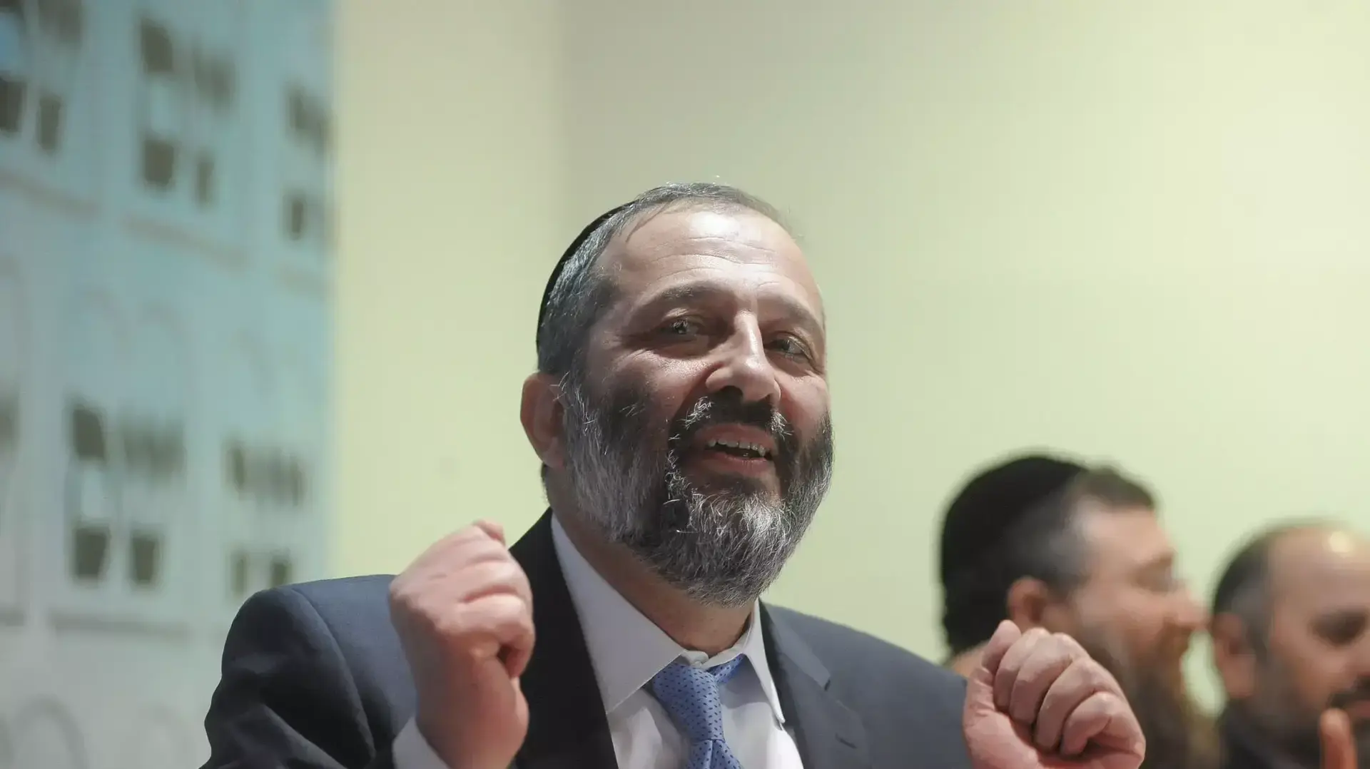 אריה דרעי בכנס פעילים ונבחרים של ש"ס לקראת הבחירות, ינואר 2015