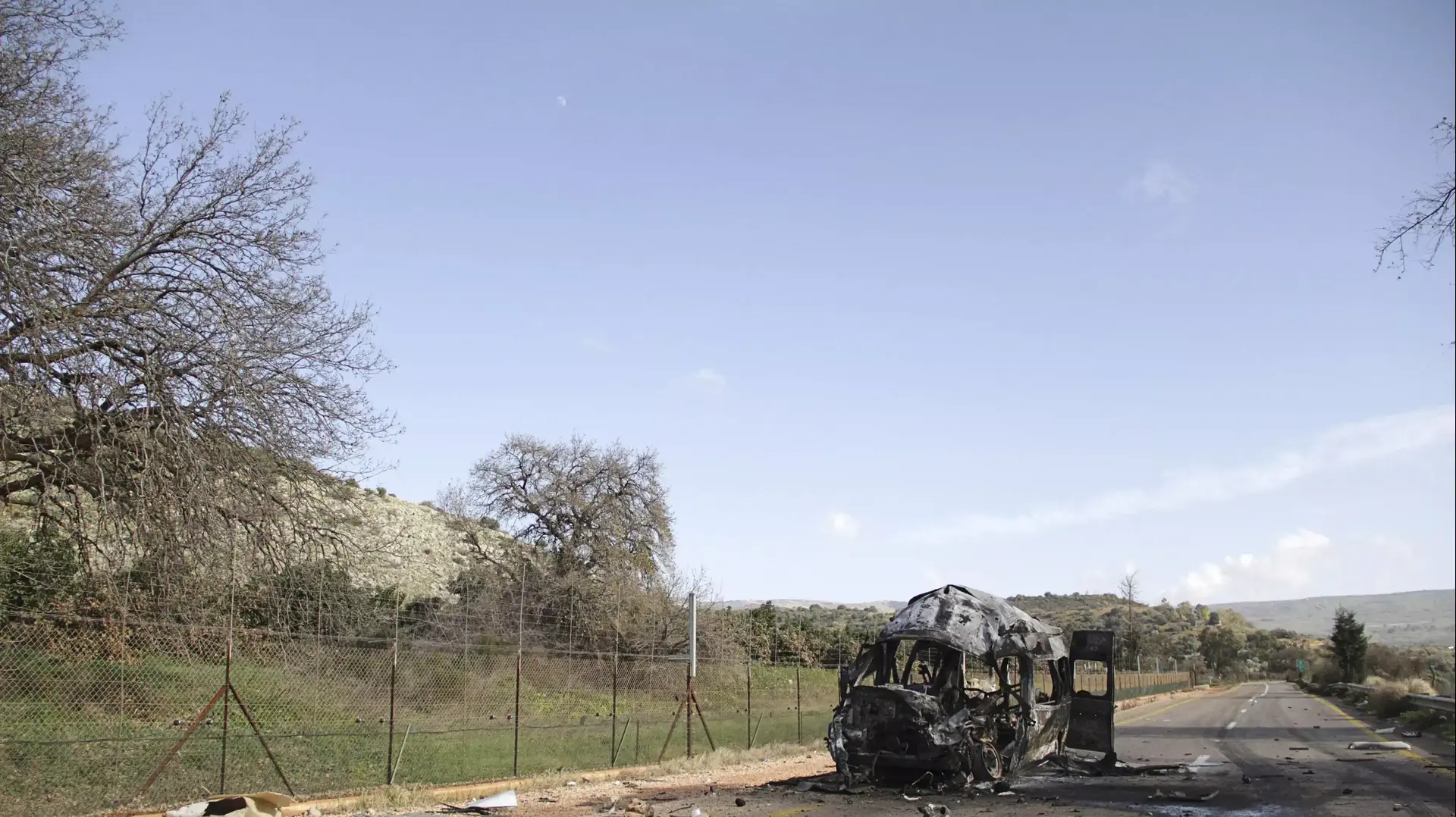 כלי הרכב של צה"ל שנפגע מטיל נ"ט של חיזבאללה