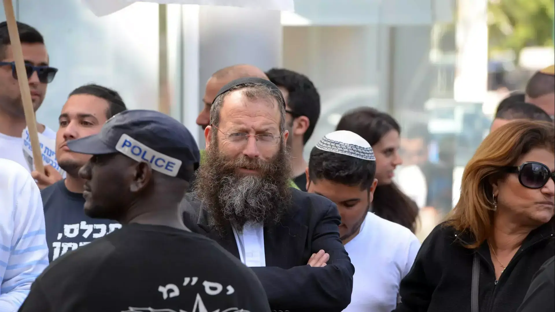 ברוך מרזל בכנס שבו הותקפה חנין זועבי ברמת גן 3.3.2015